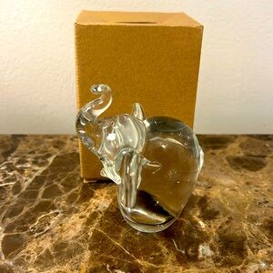Elephant Figurine | Hand Blown Glass | Studio Art | Paperweight | Decoration
